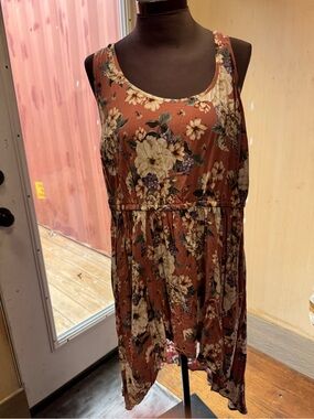 Torid  Rust Floral High-low Tank Dress (wear with jeans)